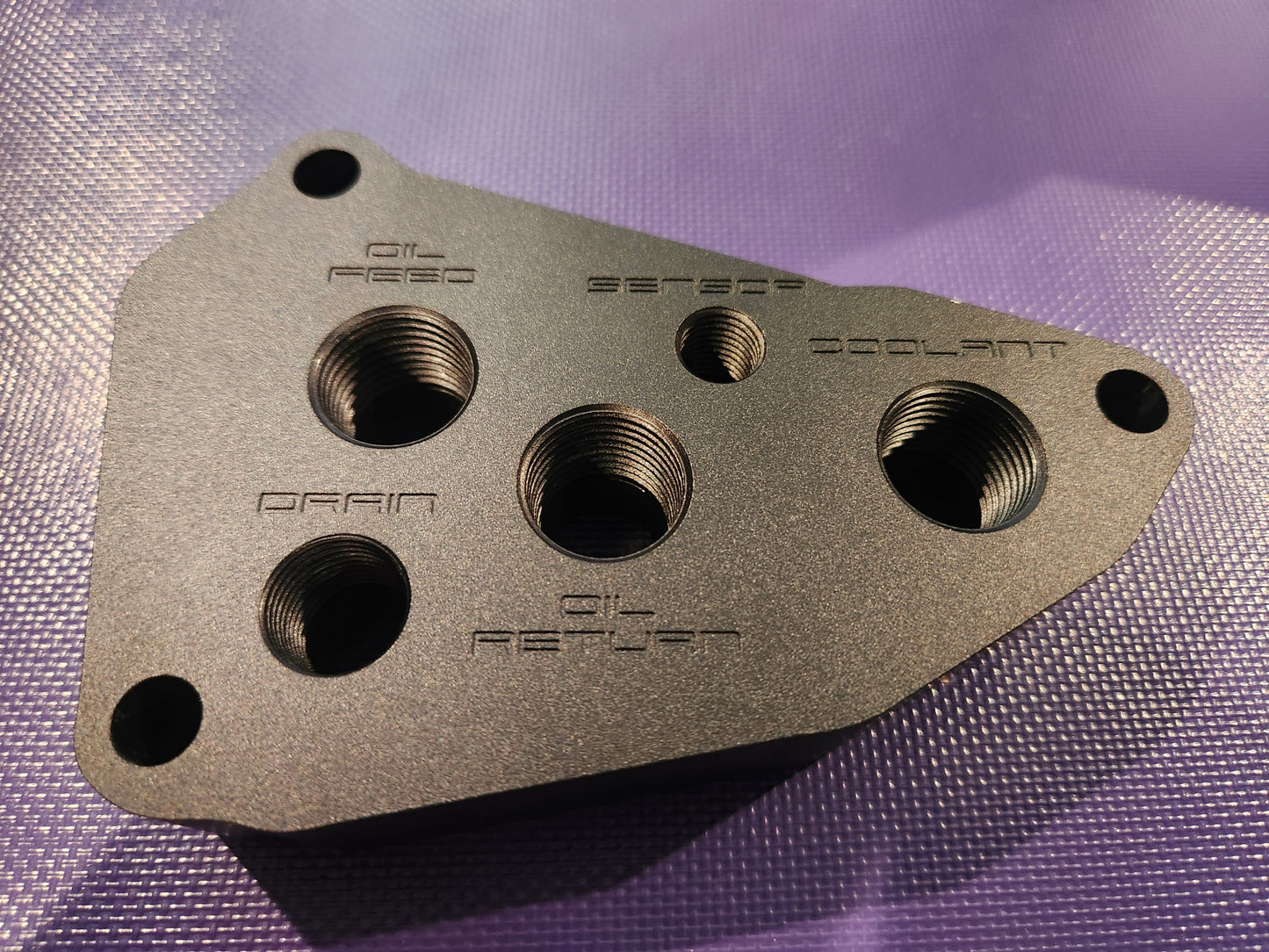 M57 Oil Filter Relocation adapter plate 6061 Billet Aluminum