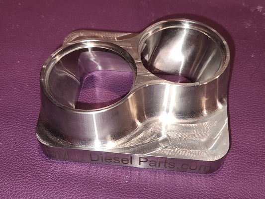 CNC Billet T4 Turbo Transition Flange Dual 2" 304L Stainless Steel