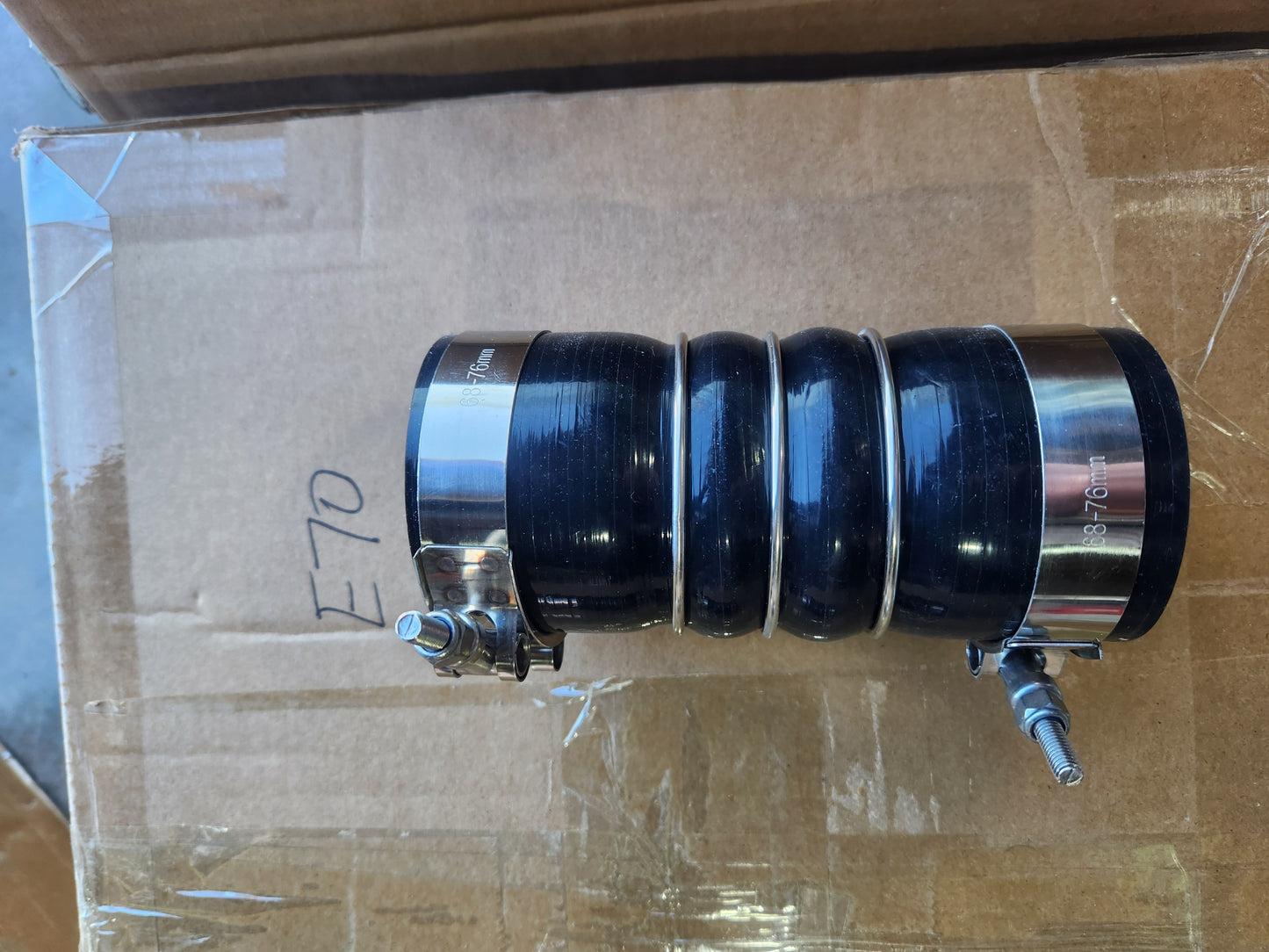 M57 E70 Billet 6061 Aluminum ASV throttle adapter with Silicone hose & Tbolt clamps Holds 70psi+